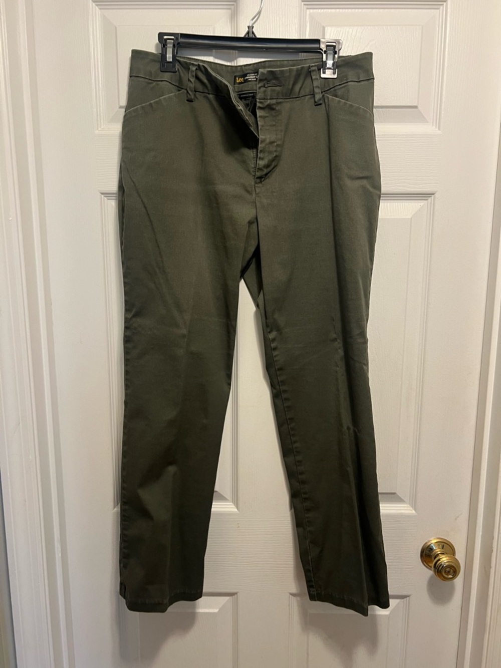 Lee Olive Green Straight-Fit Pants